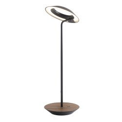 Koncept Royyo LED Desk Lamp, 17-7/16inH, Matte Black/Oiled Walnut Base Plate