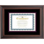 Advantus Double Matted Certificate Picture Frame, 11in x 14in With Mat, Rosewood