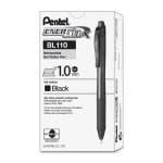 Pentel EnerGel-X Retractable Gel Pens, Bold Point, 1.0 mm, Black Barrel, Black Ink, Pack Of 12 Pens