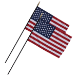 FlagZone Heritage U.S. Classroom Flags With Staffs, 24in x 36in, Pack Of 2 Flags