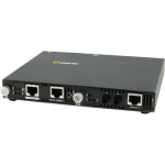 Perle SMI-1000-M2ST2 Media Converter - 2 x Network (RJ-45) - 1 x ST Ports - Management Port - 1000Base-LX, 10/100/1000Base-T - 1.24 Mile - Rail-mountable, Rack-mountable, Wall Mountable