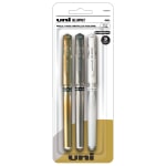 uni-ball Impact Roller Pens, Bold Point, 1.0 mm, Assorted, Pack Of 3