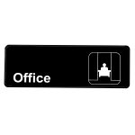 Alpine Office Signs, 3in x 9in, Black, Pack Of 15 Signs