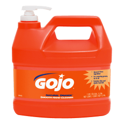 GOJO Natural Orange Professional Formula Liquid Hand Soap Cleaner, Citrus Scent, 128 Oz Bottle