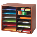 Safco Adjustable Literature Organizer, 9in x 11 1/2in x 2 3/8in, Cherry