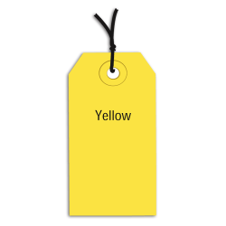 Partners Brand Prestrung Color Shipping Tags, #1, 2 3/4in x 1 3/8in, Yellow, Box Of 1,000