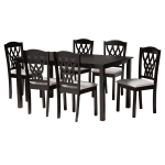 Baxton Studio Salem Dining Set, 29-3/16inH x 59-1/16inW x 35-7/16inD, Gray/Dark Brown