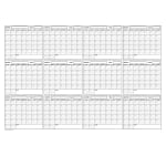 SwiftGlimpse Yearly Wall Calendar Planner, 36in x 48in, Black/White, Undated