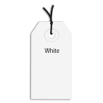 Partners Brand Prestrung Color Shipping Tags, #2, 3 1/4in x 1 5/8in, White, Box Of 1,000