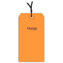 Partners Brand Prestrung Color Shipping Tags, #2, 3 1/4in x 1 5/8in, Orange, Box Of 1,000