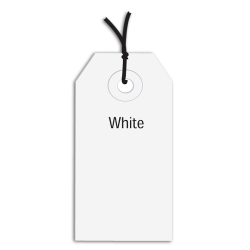 Partners Brand Prestrung Color Shipping Tags, #3, 3 3/4in x 1 7/8in, White, Box Of 1,000