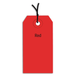 Partners Brand Prestrung Color Shipping Tags, #4, 4 1/4in x 2 1/8in, Red, Box Of 1,000