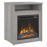 Bush Business Furniture 400 Series 24inW Electric Fireplace With Shelf, Platinum Gray, Standard Delivery