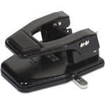 Master Heavy-Duty 2-Hole Padded Punch - 2 Punch Head(s) - 40 Sheet Capacity - 9/32in Punch Size - Round Shape - 13.8in x 12.5in x 9.5in - Black