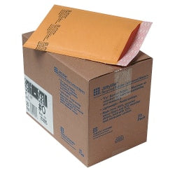 Sealed Air Self-Seal Bubble Mailers, 6in x 10in, Kraft, Pack Of 25