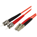 StarTech.com 5m Fiber Optic Cable - Multimode Duplex 50/125 - LSZH - LC/ST - OM2 - LC to ST Fiber Patch Cable - Connect fiber network devices for high-speed transfers with LSZH rated cable - LC/ST Fiber Optic Cable - 5 m LC to ST Fiber Patch Cable