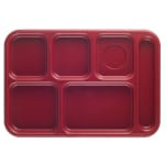 Cambro Co-Polymer Compartment Trays, Cranberry, Pack Of 24 Trays