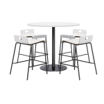 KFI Studios Proof High Bistro Table Set, White/Black