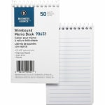 Business Source Wirebound Memo Books, 5in x 3in, 50 Sheets, White, Pack Of 12