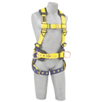 DBI-SALA Delta No-Tangle Harness, 2 Waist D-Rings/Back D-Ring, Large, Navy/Yellow