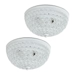 Lalia Home Crystal Glam 2-Light Ceiling Flush-Mount Lights, White/Crystal, Pack Of 2 Lights