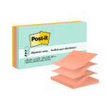 Post-it Dispenser Pop-up Notes, 600 Total Notes, Pack Of 6 Pads, 3in x 3in, Beachside Cafe Collection, 100 Notes Per Pad