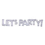 Amscan "Lets Party" Balloon Banner, 54in x 9in, Silver