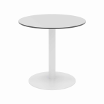 KFI Studios Eveleen Round Outdoor Patio Table, 29inH x 30inW x 30inD, Fashion Gray/White