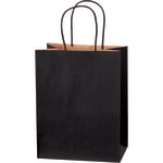 Partners Brand Tinted Shopping Bags, 10 1/4inH x 8inW x 4 1/2inD, Black, Case Of 250