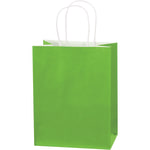 Partners Brand Tinted Paper Shopping Bags, 10 1/4inH x 8inW x 4 1/2inD, Citrus Green, Case Of 250