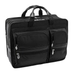 McKlein Clinton Detachable-Wheeled Tech-Lite Polyester Laptop Case, Black