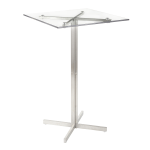 LumiSource Fuji Square Breakroom Table, 42inH x 26-1/2inW x 26-1/2inD, Silver/Glass