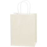 Partners Brand Tinted Paper Shopping Bags, 10 1/4inH x 8inW x 4 1/2inD, French Vanilla, Case Of 250