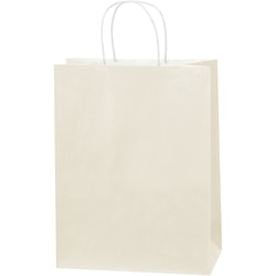 Partners Brand Tinted Paper Shopping Bags, 13inH x 10inW x 5inD, French Vanilla, Case Of 250