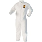 Kleenguard A40 Coveralls - Zipper Front - 2-Xtra Large Size - Liquid, Flying Particle Protection - White - Comfortable, Zipper Front, Breathable - 25 / Carton