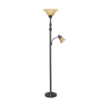 Elegant Designs 2-Light Mother/Daughter 71inH Floor Lamp, Amber/Restoration Bronze