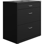 NuSparc Lateral File - 30in x 17.6in x 31.8in - 2 x Drawer(s) for File - Letter - Lateral - Versatile, Storage Drawer, Hanging Rail, Interlocking, Ball-bearing Suspension, Removable Lock, Durable - Black - Steel - Recycled