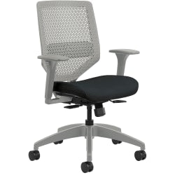 Realspace Praxley Faux Leather Low-Back Task Chair, Dark Gray, BIFMA Compliant