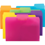 Smead SuperTab File Folders, Letter Size, 1/3 Cut, Assorted Colors, Pack Of 18