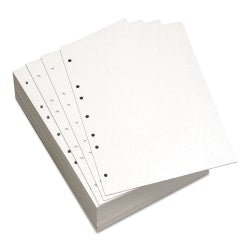 Lettermark Custom Cut Sheets, Letter Size (8 1/2in x 11in), 2500 Sheets Total, Prepunched Left, 7-Hole, 20 Lb, 500 Sheets Per Ream, Pack Of 5 Reams