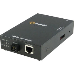 Perle S-110P-S1SC20D - Fiber media converter - 100Mb LAN - 10Base-T, 100Base-TX, 100Base-BX - RJ-45 / SC single-mode - up to 12.4 miles - 1550 (TX) / 1310 (RX) nm