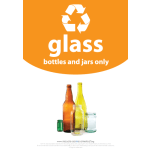 Recycle Across America Glass Standardized Recycling Label, GLASS-1007, 10in x 7in, Orange