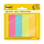 Post-it Notes Page Markers, 1in x 3in, Ultra Colors, 50 Per Pad, Pack Of 4 Pads