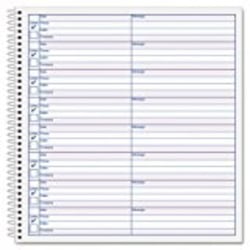 Rediform Voice Mail Log Book, 5 5/8in x 10 5/8in, 600 Sheets, 50% Recycled, Blue