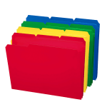 Smead Poly File Folders, 9 1/2in x 11 1/2in, 1/3 Cut, Assorted Colors, Box Of 24