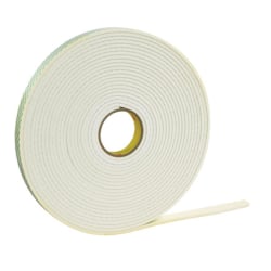 3M 4004 Double Sided Foam Tape, 1in x 18 Yd., 1/4in, Natural