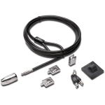 Kensington Desktop & Peripherals Locking Kit 2.0 - Keyed Lock - Black - Carbon Steel - 8 ft - For Desktop Computer