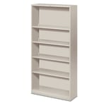 HON Brigade Steel Modular Shelving Bookcase, 5 Shelves, 71inH x 34-1/2inW x 12-5/8inD, Light Gray