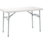 National Public Seating BT Series Heavy-Duty Folding Table, 24in x 48in, Speckled Gray