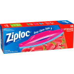 Ziploc Plastic Double Zipper Storage Bags, 1 Gallon, Clear, Box Of 38 Bags